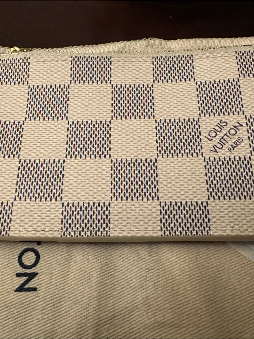 Louis Vuitton Pink and Damier Azur Card Slot Zip Pouch